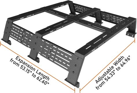 Roll over image to zoom in Hooke Road 12.2" High Overland Bed Rack for Full-Size Trucks Without Bed Rails - Compatible with Ford F-150 & Raptor, Dodge Ram 1500, Chevy Silverado 1500, GMC Sierra 1500 2008 Gmc Sierra 1500 Lifted, Ram 1500 Off Road Build, Chevy Silverado 1500 Trail Boss, Ram 1500 Limited Night Edition, F150 King Ranch Lifted, Truck Bed Rails, Overland Build, Bed Rack, Ford F 150 Raptor