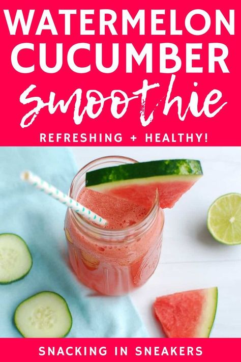 Cucumber Watermelon, Watermelon Smoothie Recipes, Watermelon Smoothie, Cucumber Smoothie, Watermelon Drink, Iced Tea Recipes, Healthy Cookie Recipes, Chili Recipe Easy, Easy Drink Recipes