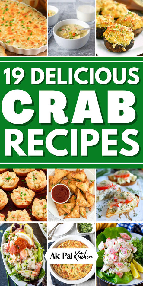 Explore our collection of crab recipes for every occasion, featuring everything from easy imitation crab to luxurious Dungeness and lump crab. Whether it's a seafood dinner or crispy soft shell crab to rich deviled king crab these crab dishes will impress. Embrace healthy seafood recipes with fresh crab salads, create the perfect start with a crab appetizer, and explore hearty crab meals like the classic baked crab recipes—perfect for any palate. Canned Crab Recipes, Easy Crab Recipes, Crab Recipes Easy, Dungeness Crab Recipes, Crab Appetizer, Baked Crab, Crab Meat Recipes, Crab Dishes, Meat Recipes For Dinner