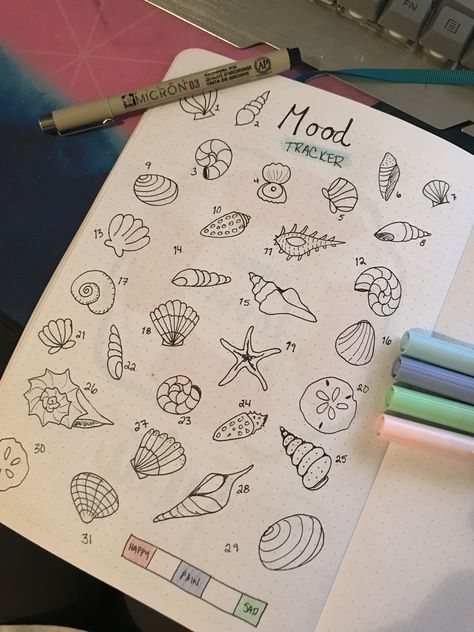 Beach theme mood tracker for my July bujo theme Bujo Seashell Theme, July Bujo Theme Ideas, Scrapbook Beach Ideas, Bujo Beach Theme, Bujo Sea Theme, Beach Theme Drawings, Beach Mood Tracker, Bullet Journal Beach Theme, Journal Beach Theme