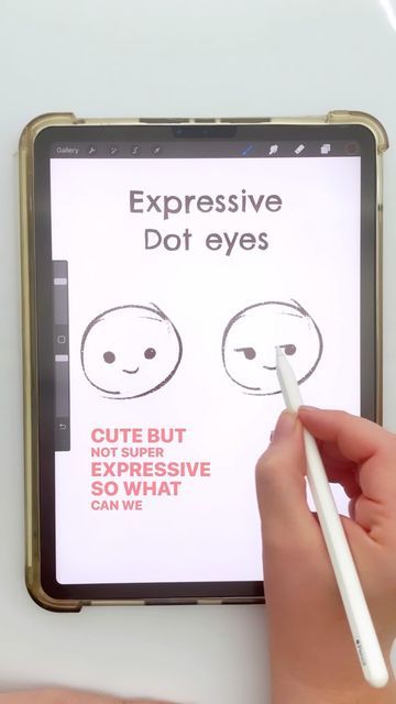 Dot Eye Expressions, How To Draw Tiny Eyes, Dot Eyes Art Style, Dot Eyes Drawing, Simple Eye Drawing Cartoon, Simple Eyes Drawing, Cartoon Eye Styles, Simple Cartoon Eyes, How To Draw Eyes Cartoon