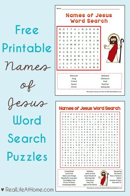 Names of Jesus Word Search Puzzles - Free Printables with Two Versions Catholic Printables, Catholic Classroom, Jesus Printable, Bible Word Searches, Catholic Homeschool, Liturgical Year, Free Homeschool Printables, Word Search Printables, Bible Resources