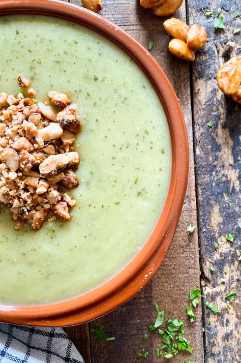 Cream Of Zucchini Soup, Spanish Cream, Roasted Almonds Recipe, Zucchini Soup Recipes, Honey Roasted Almonds, Almonds Recipe, Squash Vegetable, Zucchini Soup, Honey Roasted