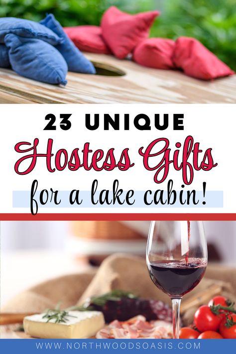 We’ve rounded up some of the 23 best hostess gifts ideas for a lake home or cabin. From lake house decor to games & activities, these thoughtful gifts are sure to please. Lake Gifts Ideas, Cabin Gift Ideas, Lake House Gift Basket Ideas, Lake Gift Basket, Winter Lake House, Fall Lake House, Best Hostess Gifts, Hostess Gift Ideas, Cabin Gifts