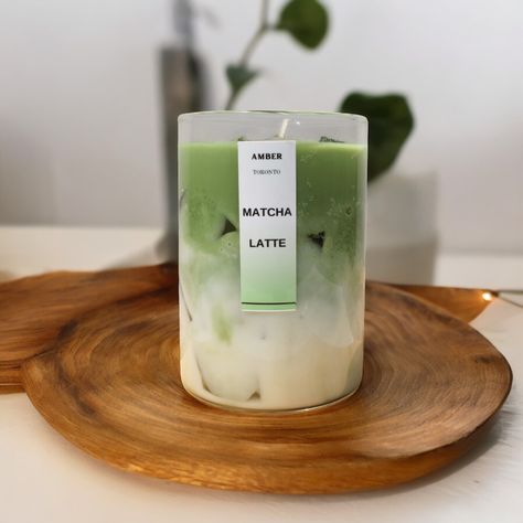 The candles are all handmade with love inspired by realistic viral drinks :) Thank you for shopping with my small business. Description: - 100% soy wax - Gel wax ice cubes - Blending white and green color - 16 Oz Candle. Burning time from 68 to 84 hours. Scent: matcha Candle Tips: - Trim the wick at least 1/8" to make candle burn even - Allow the wax extend the glass for first time to help prevent tunneling in candle - Place the candle on a stable, heat-resistant surface. This will also help pre Candle Jar Painting, Matcha Candle, Candle Drinks, Candle Marketing, Drink Candle, Candles Colorful, Cool Candles, Candle Tips, Latte Candle