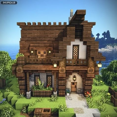 Minecraft Medieval Buildings, Minecraft Town Ideas, Minecraft Medieval Village, Medieval Home, Minecraft Barn, Minecraft Small House, Minecraft Medieval House, Minecraft Modern City, Minecraft Town