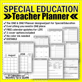 The Bender Bunch: The ONE & ONLY Special Education Teacher Planner Free School Planner Printables, Free School Planner, Teacher Planning Binder, School Planner Printables, Free Lesson Planner, Teacher Binder Organization, Editable Teacher Planner, Special Education Lesson Plans, Organization Teacher