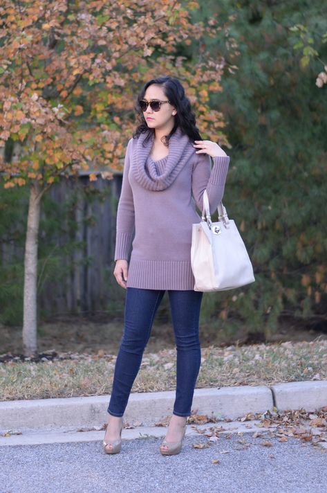 How To Wear A Cowl Neck Sweater, Cowl Neck Sweater Outfit, Cowl Neck Sweater Dress, Cowl Neck Top, Cowl Neck Sweater, Fall Style, Winter Outfit, Flare Pants, Neck Designs