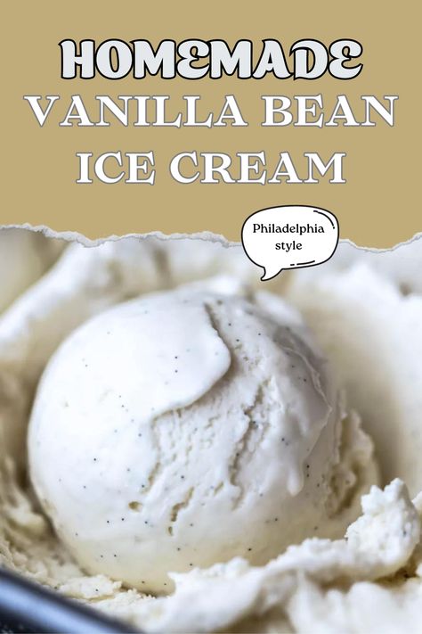 Homemade Vanilla Bean Ice Cream Vanilla Bean Ice Cream Homemade, Homemade Vanilla Bean Ice Cream, Vanilla Bean Recipes, Ice Cream Recipes Machine, Homemade Beans, Bean Ice Cream, Vanilla Ice Cream Recipe, Ice Cream Mixture, Homemade Vanilla Ice Cream