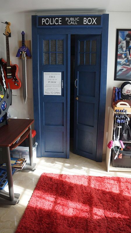 TARDIS Bedroom Doors Dvd Stand, Tardis Door, Doctor Who Tardis, Police Box, Wibbly Wobbly Timey Wimey Stuff, Timey Wimey Stuff, Bedroom Doors, Blue Box, Dr Who