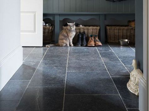 Blue Stone Floors, Stone Kitchen Floor, Belgian Bluestone, Fireplace Facing, Limestone Floor Tiles, Countertop Choices, Belgian Blue, Playroom Flooring, Stone Mantel