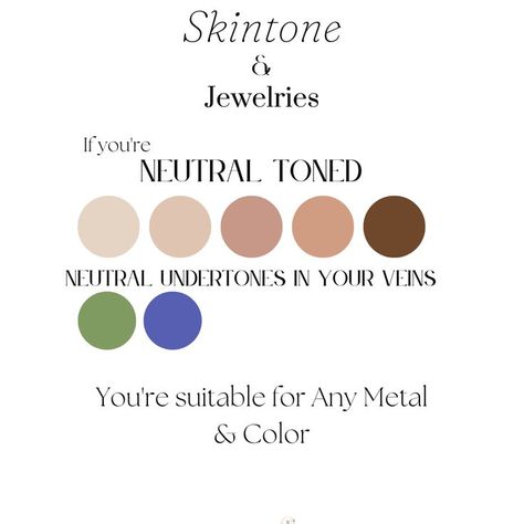 A simple guide to picking the right jewelry for your skintone. Find Your Undertone, Neutral Undertones, Neutral Tones, How To Find, Finding Yourself, Beauty, Color