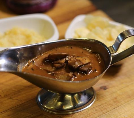 Learn more about Brandy Mushroom Sauce from SideChef! Brandy Sauce Recipe, Brandy Sauce, Recipe For Hollandaise Sauce, Mushroom Sauce Recipe, Dipping Sauces Recipes, Mushroom Gravy, Steak Sauce, Savory Sauce, Mushroom Sauce