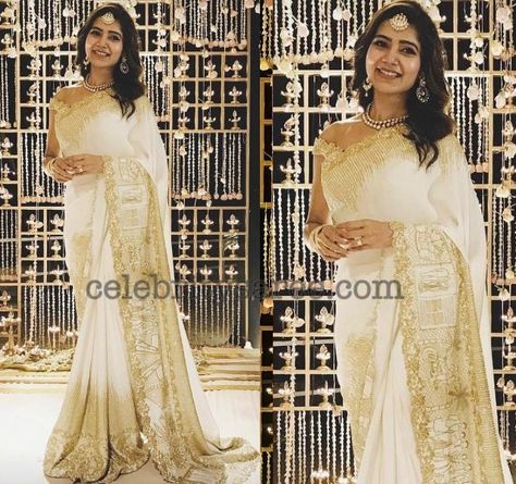 Naga Chaitanya Samantha Engagement Engagement Saree Kerala, South Indian Look, Movie Celebrities, Samantha Prabhu, Celebrity Brides, Naga Chaitanya, Engagement Saree, Samantha Akkineni, Samantha Wedding