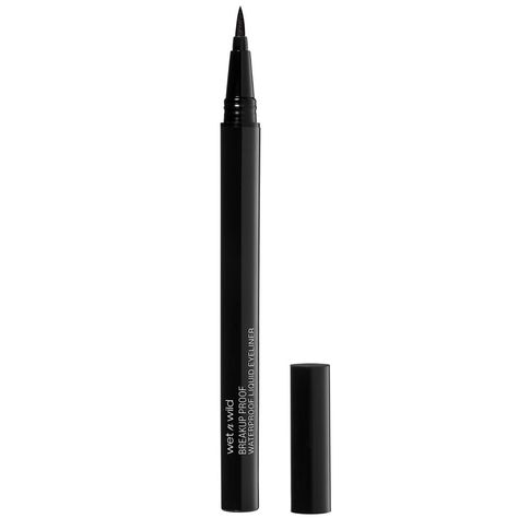 Wet n Wild Mega Last Breakup-Proof Liquid Eyeliner Best Waterproof Eyeliner, Makeup Starter Kit, Eyeliner Products, Best Drugstore Makeup, Eyeliner Black, Wet And Wild, Waterproof Liquid Eyeliner, Best Eyeliner, Eyeliner Brush