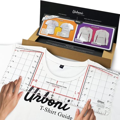 PRICES MAY VARY. All-in-One Size Ruler: 17" x 7" Extra large Tshirt ruler guide for vinyl alignment provides maximum flexibility to apply vinyl alignment to all adult sizes (S / M / L / XL / XXL) and various types of shirts. Perfectly suitable for Cricut accessories. 2-Sided Usability: Reversible Tshirt alignment tool comes with 2-sided usability for maximum contrasting color line on both light and dark tshirt color background. Special Guide & Gridline: Shoulder template and extra gridline makes Tshirt Printing Business, Designs T Shirt, T Shirt Design Png, Tshirt Business, Tshirt Printing, Cricut Tips, Roblox Shirt, Light Letters, Shirt Template