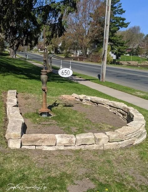 Dry Stack Stone Planter | Hometalk Barn Wood Art, Rock Planters, Dry Stack Stone, Stacked Stone Walls, Mediterranean Garden Design, Stone Planter, Concrete Footings, Big Yard, Stone Planters