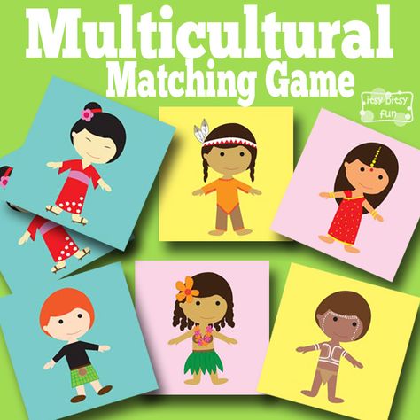 Multicultural Memory Game - A fun free printable matching game for kids to help learn about different cultures. Memory Games For Kids Printable, Cultural Diversity Activities, Learn Geography, Multicultural Classroom, Diversity Activities, Multicultural Activities, Around The World Theme, Teacher Websites, March Themes