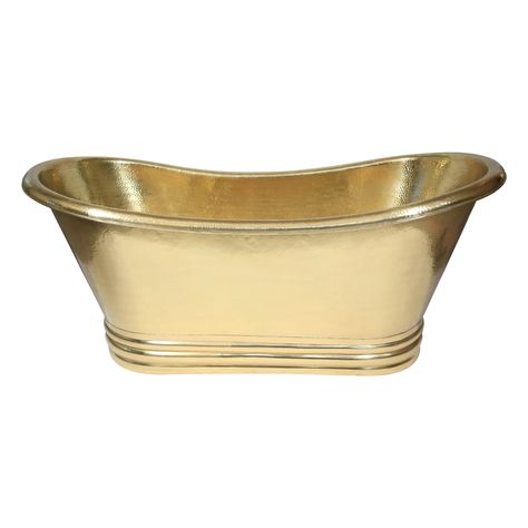 Hammered Brass Bathtub Full Brass Finish with Cascading Base - Coppersmith® Creations Farmhouse Bathtub, Bronze Bathtub, Gold Tub, Gold Bathtub, Cheap Bathtubs, Brass Bathtub, Bathtub Dimensions, Antique Bathtub, Custom Bathtub