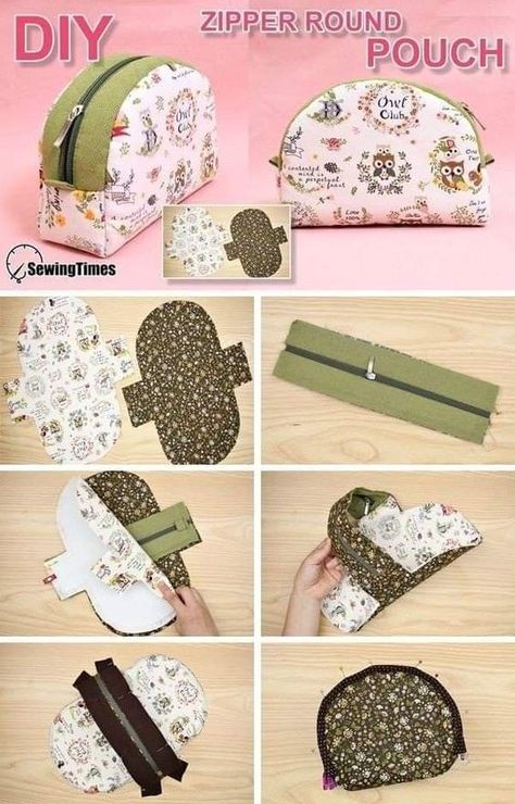 Round Pouch, Diy En Cuir, Projek Menjahit, Sewing Pattern Shop, Pouch Sewing, Diy Leather Bag, Diy Bag Designs, Pouch Tutorial, Bags Patterns