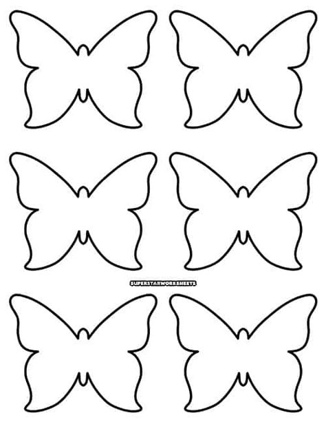 Butterfly Printable Template Prints, Easy Spring Art, Beadwork Templates, Butterfly Art Project, Butterfly Printable Template, Preschool Butterfly, Spring Classroom Decorations, Butterfly Craft For Kids, Petal Template