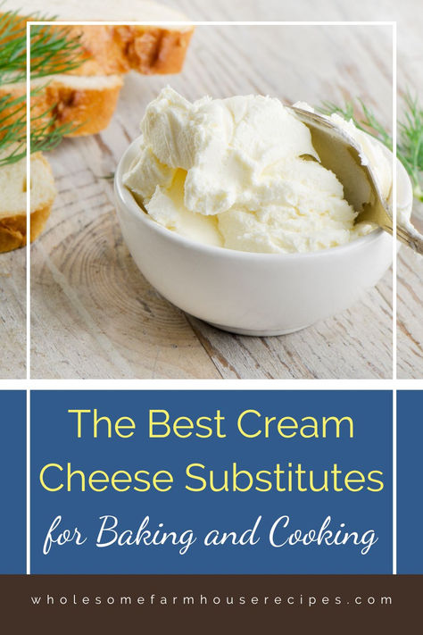 bowl of cream cheese Cream Cheese Substitute Cooking, Cream Cheese Ideas, Substitute For Cream Cheese, Cream Cheese Substitute, Healthy Baking Substitutes, Sour Cream Substitute, Cheese Ideas, Keto Cream Cheese, How To Make Cream