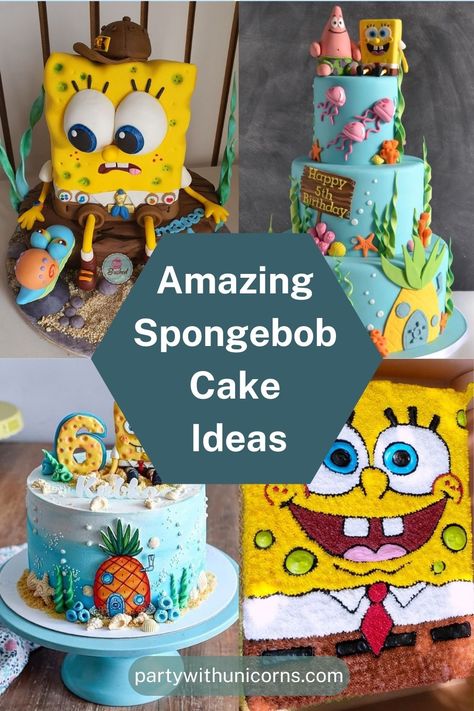 Spongebob Cake Birthday, Spongebob Birthday Cupcakes, Spongebob Birthday Cookies, Spongebob Smash Cake, Spongebob Birthday Party Cake, Spongebob Cookie Cake, Spongebob Cake Ideas For Boys, Spongebob Birthday Cake Ideas, Spongebob Desserts