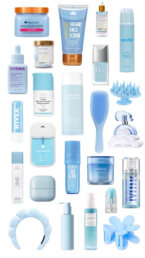 #skincare #laneige #trendy #thatgirl #blue #preppy #skincare #sephora Skincare Routine And Products, Skincare Laneige, Blue Skincare, Skincare Sephora, Preppy Makeup, Preppy Skincare, Blue Preppy, Sephora Skin Care, Pretty Skin Care