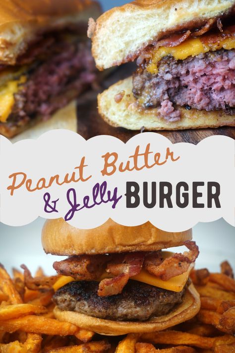 When PB&J meets bacon cheeseburger, you get an interesting flavor combination that keeps you chomping til it’s gone! Smoked Pork Recipes, Easy Hamburger, Healty Dinner, Bacon Burger, Grilled Fruit, Peanut Butter Jelly, Burgers Sandwiches, Wrap Recipes, Everyday Food