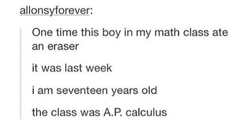 Exam stress can really do a number on your sanity. Ap Classes, Class Memes, Math Jokes, Creative Writing Prompts, Math Class, Calculus, School Humor, Marvel Memes, Smash Bros