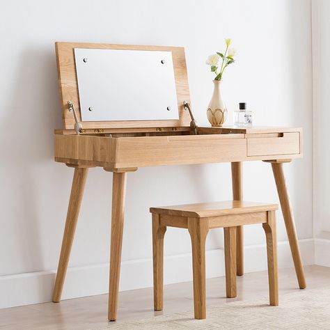 Dressing Table Modern, Modern Dressing Table, Space Makeup, Vanity Benches, Dressing Table Vanity, Vanity Table Set, Bedroom Dressing Table, Table For Small Space, Dresser Storage