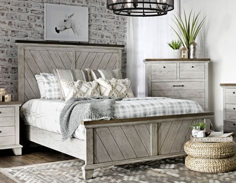 Patterned Headboard, Steve Silver Furniture, Chevron Headboard, 5 Piece Bedroom Set, Silver Bedroom, Silver Bear, Queen Panel Beds, Bear Creek, Bedroom Sets Queen