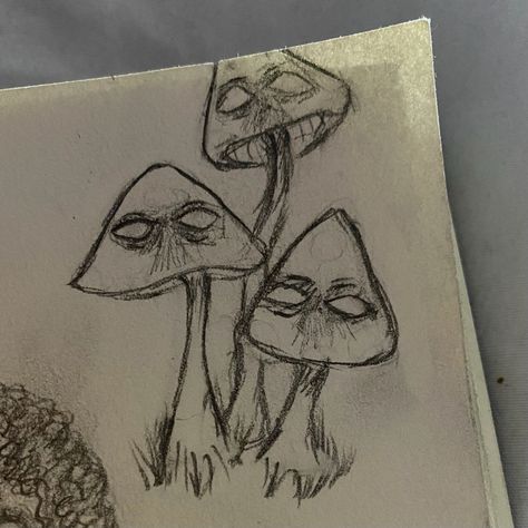 Cool Designs To Draw Pattern Doodles, Drawing Ideas Weird, Weird Core Art, Mushrooms Drawings, Eye Mushroom, Magic Runes, Weird Drawings, Creepy Drawings, Indie Drawings