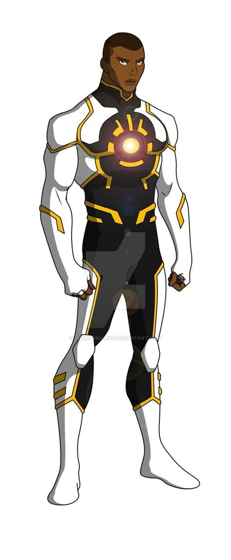 Lightning Superhero Oc, White And Gold Superhero Suit, Sun Superhero, Super Hero Costume Design, Superhero Suit Design, New Superheroes, Mutants And Masterminds, Hero Ideas, Superhero Ideas