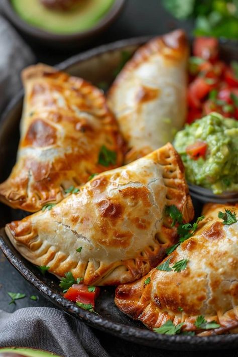 Discover the magic of homemade Ground Beef Empanadas, a crispy, cheesy delight that’s surprisingly easy to make. Using… Ground Beef Empanadas Recipe, Ground Beef Empanadas, Homemade Ground Beef, Homemade Empanadas, Salvador Food, Beef Empanadas Recipe, Creamy Guacamole, Beef Empanadas, Refrigerated Pie Crust