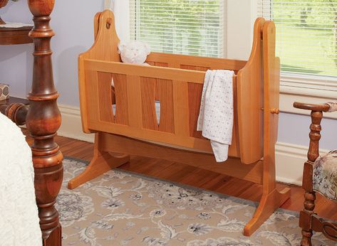 Infant Cradle | Woodworking Project | Woodsmith Plans Wood Bassinet, Baby Cradle Plans, Cradle Woodworking Plans, Router Table Plans, Woodsmith Plans, Woodworking Software, Rocking Cradle, Wood Cradle, Oak Bed