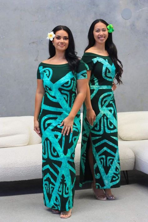 Polynesian Formal Dress, Samoan Formal Dress, Polynesian Dress Style, Islander Dresses, Pacific Island Dress Patterns, Tahitian Dress, Caribbean Dress, Samoan Dress, Polynesian Fashion