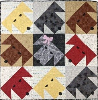 Puppy Dog Quilt Pattern, There’s A Dog On My Quilt Pattern, Dog Themed Quilt Patterns, Easy Dog Quilt Patterns Free, Puppy Quilt Block, Dog Quilt Patterns Free Ideas, Free Animal Quilt Block Patterns, Quilts For Dogs, Patchwork Dog Pattern