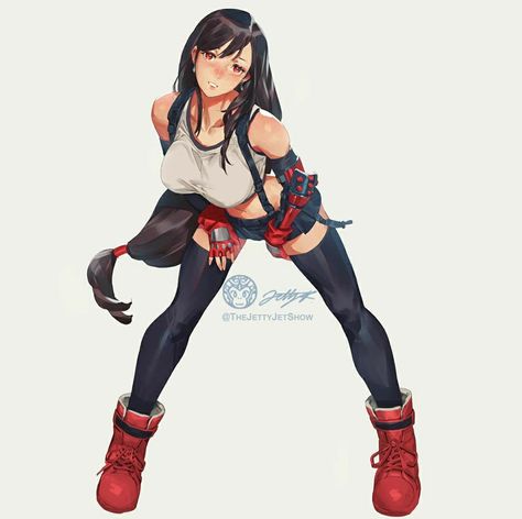 Leaning Forward Pose, Timelapse Video, Tifa Lockhart, Time Lapse Video, Dynamic Poses, Drawing Poses, Pose Reference, Final Fantasy, Drawing Reference