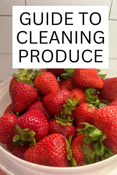 Do you wash your produce before eating it? I used to only rinse my apples or pears with a little water and then bite into them. For blueberries and grapes, I would put them in a colander and rinse them with cold water. While that was a good start, it wasn’t enough to really clean my fruit. I changed the way I wash my fruits and vegetables. Now I use a vinegar and water solution to clean almost all of my produce that I bring home from the store. Cleaning Berries With Vinegar, Fruit Soak Vinegar, Strawberry Vinegar Rinse, Washing Fruit With Vinegar Baking Soda, Fruit Cleaning With Vinegar, Vinegar Soak For Fruit, Soaking Fruit In Vinegar, Vinegar Rinse For Fruit, Clean Fruit With Vinegar And Baking Soda