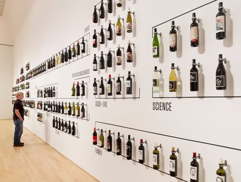 Wine Store Design, Wine Shop Interior, Wine Wall Display, Exhibit Design, Bottle Display, Wine Wall, Wine Display, Museum Displays, Wine Store