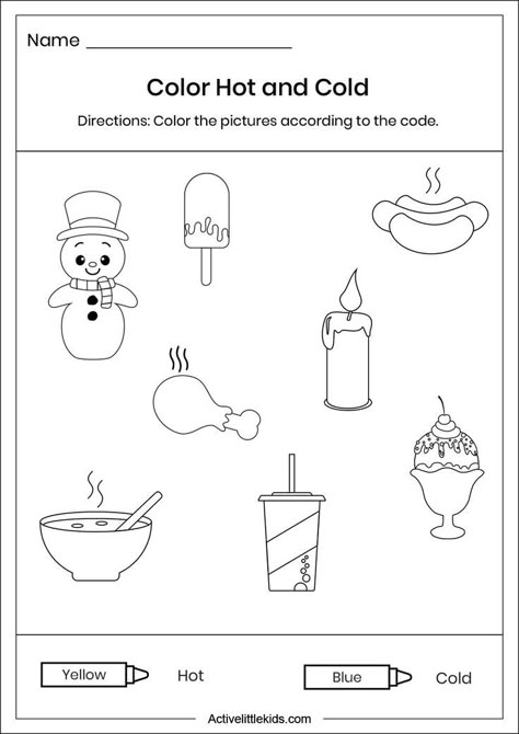 Worksheets For Daycare, Preschool Activity Worksheets, Pk Worksheets Free Printable, Science Worksheet For Preschooler, In And Out Worksheet Preschool, Preschool Practice Worksheets, Hot Or Cold Worksheet Free Printable, Hot And Cold Worksheet Preschool, Coloring For Preschool Free Printable