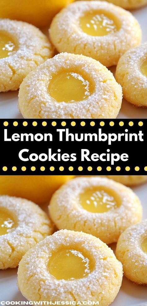 Searching for the perfect cookie to impress? Discover these Lemon Thumbprint Cookies, featuring a burst of citrus flavor and a delightful melt-in-your-mouth texture. They’re family-friendly and perfect for any festive celebration. Lemon Thumbprint Cookies Recipe, Strawberry Thumbprint Cookies Recipe, Thumb Print Cookies With Jelly, Simple Cookies 3 Ingredients, Cream Cheese Thumbprint Cookies, Shortbread Thumbprint Cookies, 2024 Cookies, Lemon Thumbprint Cookies, Lemon Curd Cookies