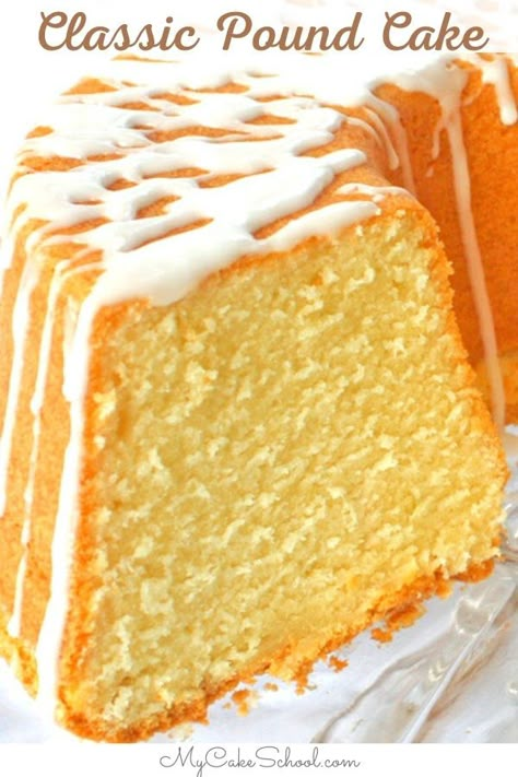 Moist and Delicious Classic Pound Cake Recipe- This amazing pound cake is so easy to make! Enjoy it plain or dress it up with berries and cream! Vanilla Butter Pound Cake, Yellow Pound Cake Recipes, Southern Pound Cake Recipes Moist, Vanilla Pound Cake Recipes Moist, Cake Mix Pound Cake Recipe, Single Layer Cake Recipe, Butter Pound Cake Recipe Moist, Easy Pound Cake Recipes, Yellow Pound Cake