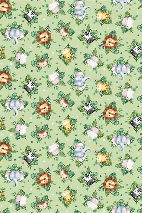 Safari Kids, Animal Baby Shower Theme, Safari Wallpaper, Baby Shower Yellow, Northcott Fabrics, Disney Inside Out, Birthday Wallpaper, Animal Print Fabric, Jungle Birthday