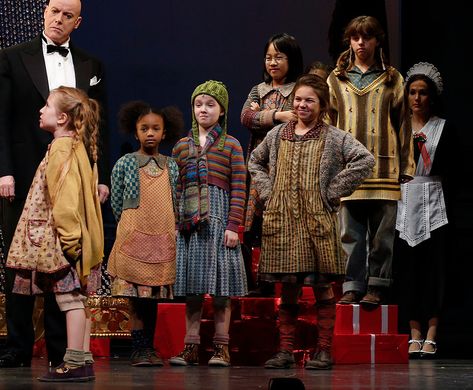 Orphan costumes Orphans From Annie Costumes, Orphan Costume Diy, Orphan Hairstyles Annie, Annie Costumes Orphan, Annie Orphan Costume Ideas, Annie The Musical Costumes, Annie Jr Costumes, Annie Musical Costumes, Annie Orphans