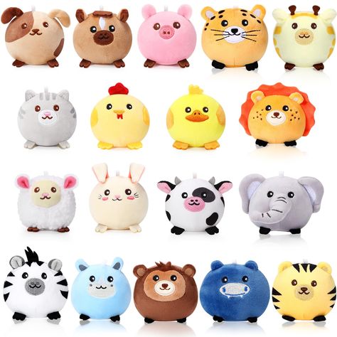 PRICES MAY VARY. What You Will Receive: get a charming assortment of 18 plush animal toys, including rabbits, cows, lions, elephants, sheep, ducks, chickens, and beyond; The mini plush is about 3.15 inches/ 8 cm in average, making it not only light but also ideal travel companions for your journeys Round and Cute Shape: these mini plush animal toys feature a cute round shape and adorable expressions; Their convenient size and enchanting design make them attractive; They can be safely displayed o Crochet Cube, Mini Stuffed Animals, Cube Ideas, Forest Farm, Christmas Tree And Fireplace, Egg Fillers, Easter Egg Fillers, Baby Birthday Decorations, Mini Amigurumi