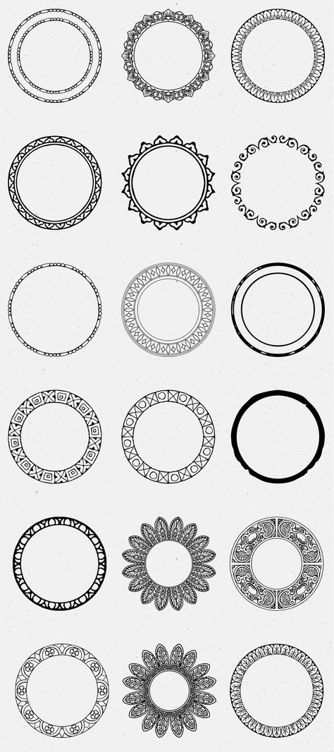 Round Border Design, Circle Border Design, Mandala Frame, Circle Borders, Vector Border, Mandala Art Therapy, Vector Elements, Photo Frame Design, Mandala Design Pattern