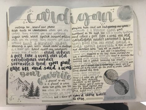 Cardigan Taylor Swift Journal, Song Analysis Journal, Taylor Swift Scrapbook, Taylor Swift Journal, Lyrics Journal, Taylor Swift Biography, Song Journal, Music Diary, Cardigan Taylor Swift