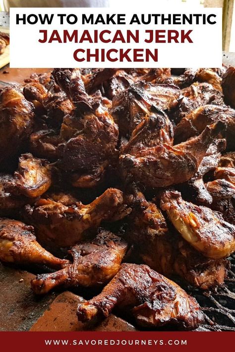 Jerk Seasoning Recipe Jamaica, Authentic Jerk Chicken Recipe Jamaica, Jerky Chicken Jamaican, Jamaica Jerk Chicken Recipe, Easy Jamaican Jerk Chicken Recipe, Smoked Jerk Chicken Recipe, Jamaica Jerk Chicken, Jamician Chicken Jerk, Jerk Chicken Recipe Authentic